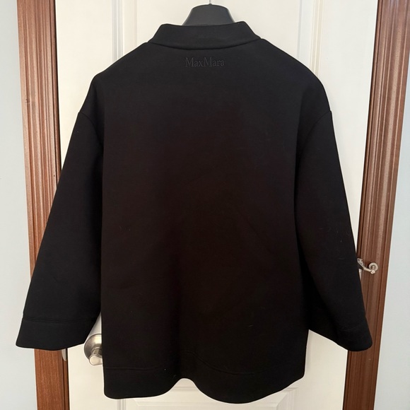 S Max Mara Zip Bomber Jacket Black - Size Large - Picture 5 of 6